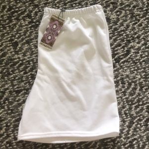 White sweat shorts